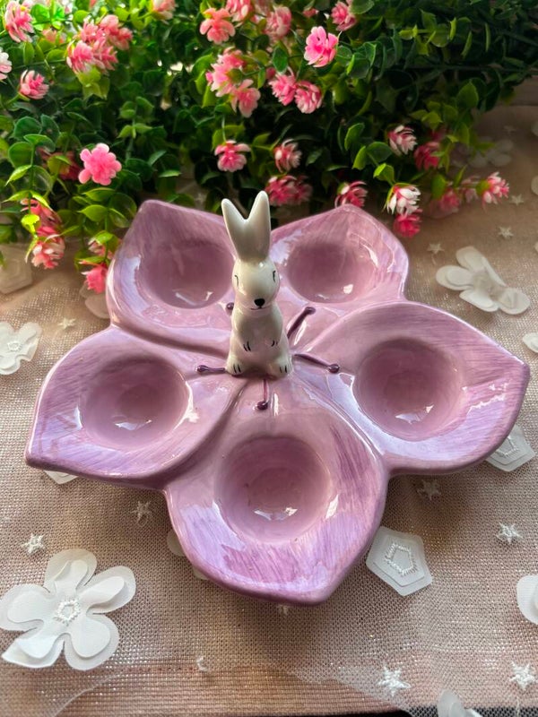 Eierschaal konijn - Lila en Roze