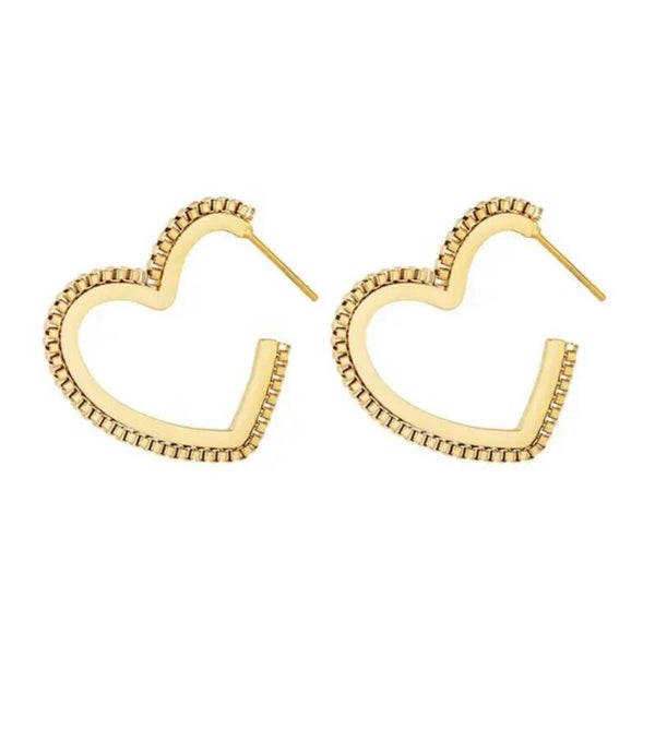 RVS oorbellen hart - Zilver en Goud