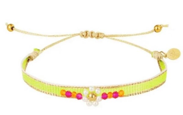 Stoffen armband bloem