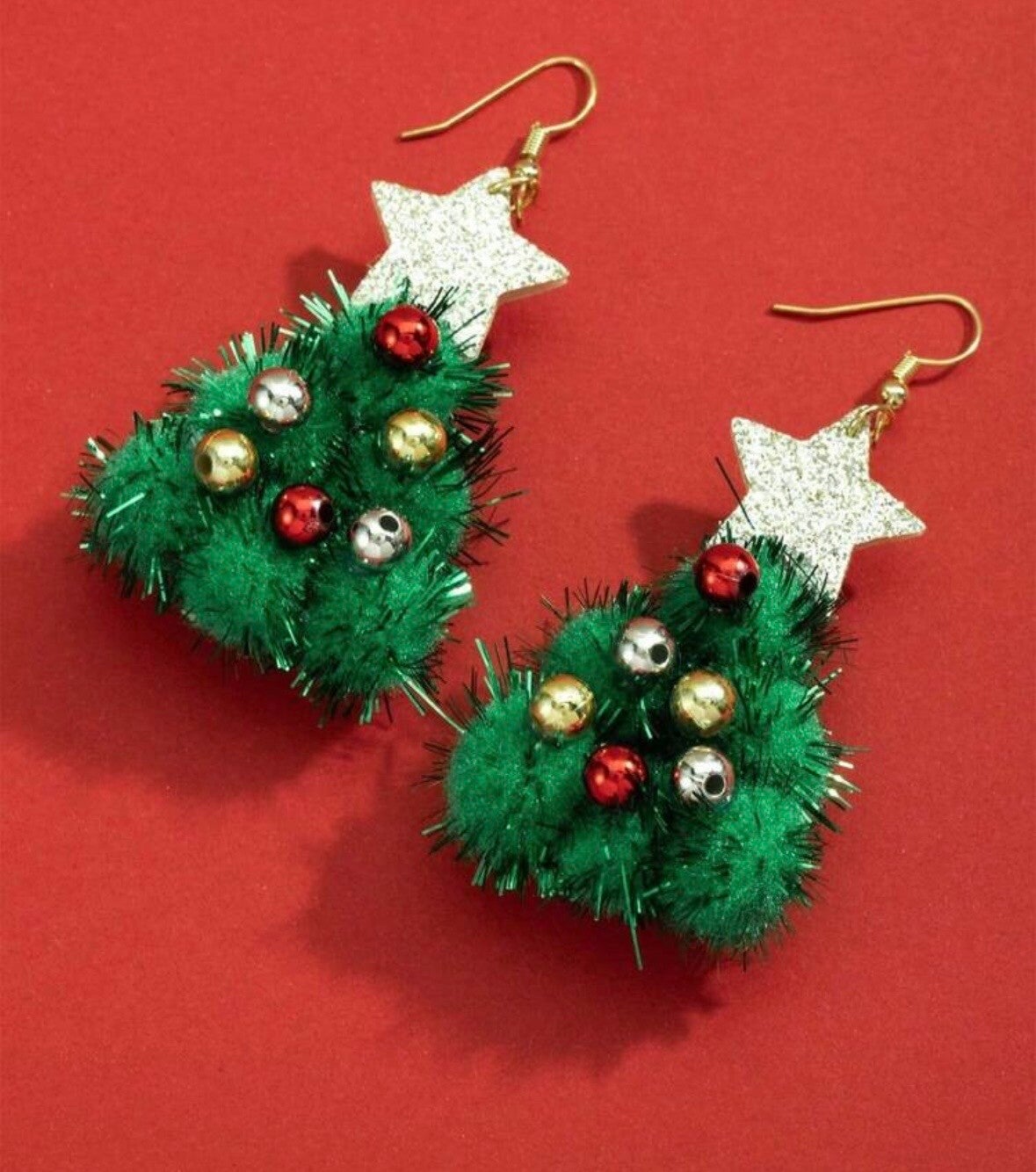 Kerstboom oorbellen - model D