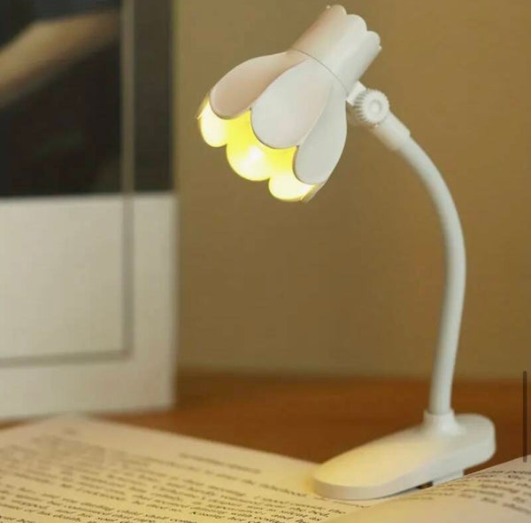 Leeslampje Bloem - Wit en Roze