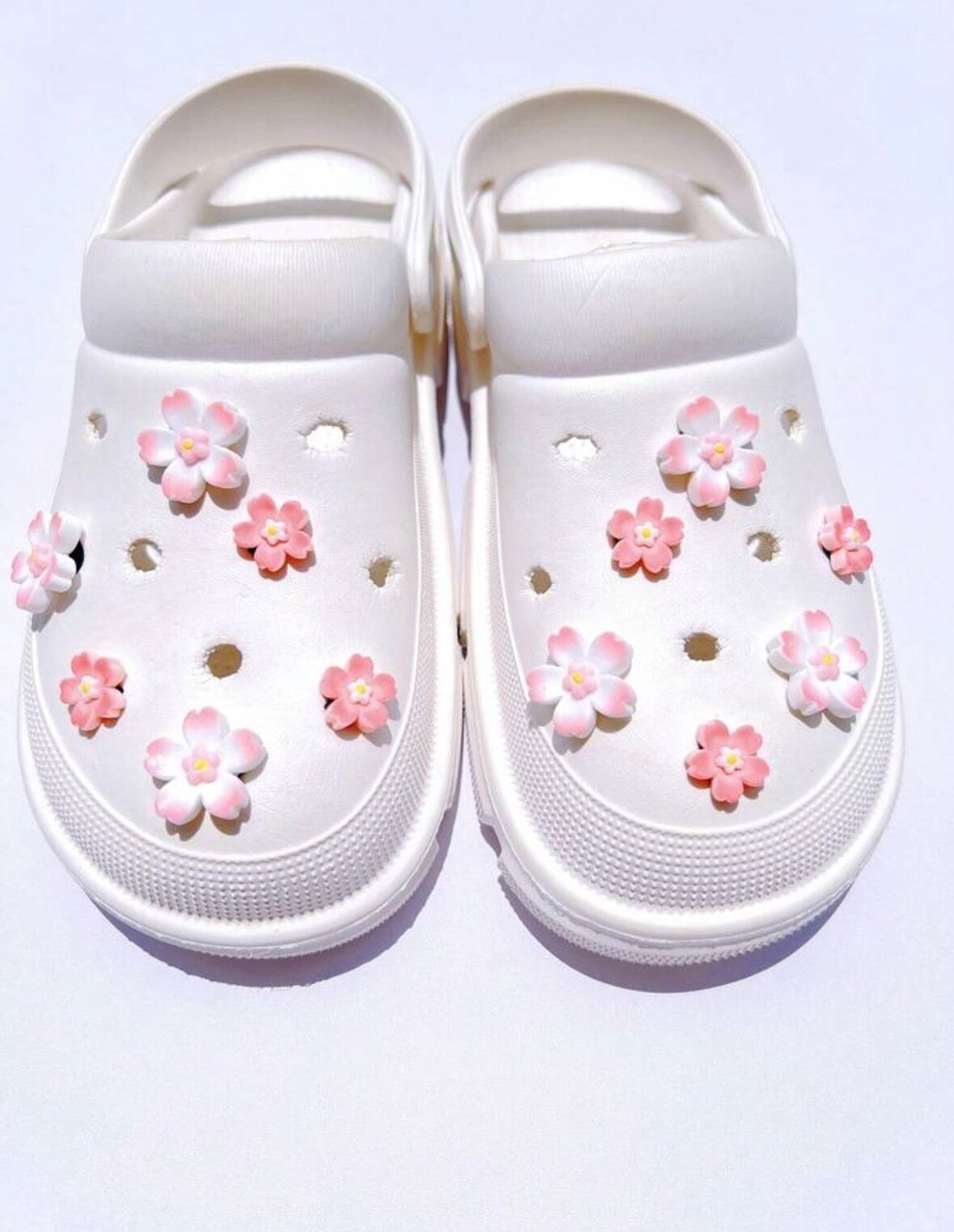 Croc bedels Bloemen - Roze