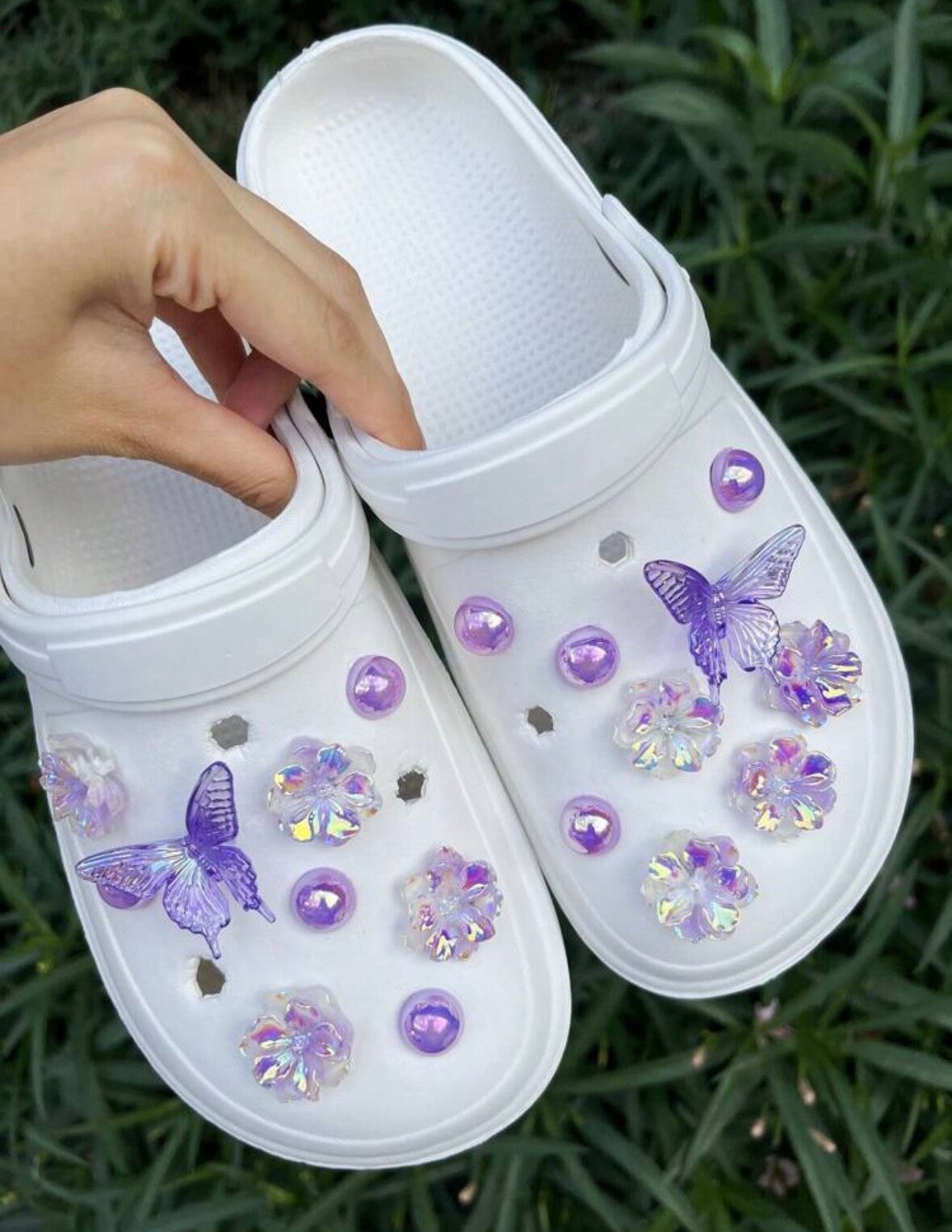 Crocs bedel - Bloemen en Vlinders
