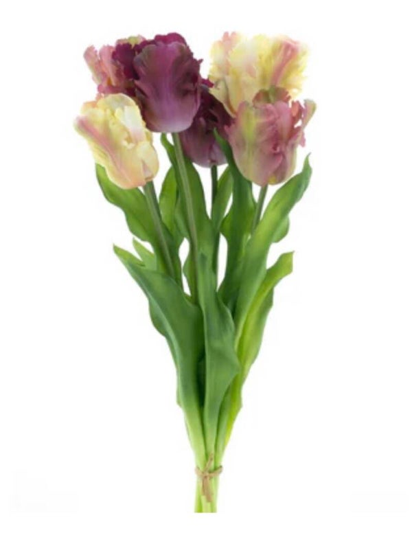 Real touch tulp Parrot 6 stuks - Red combo