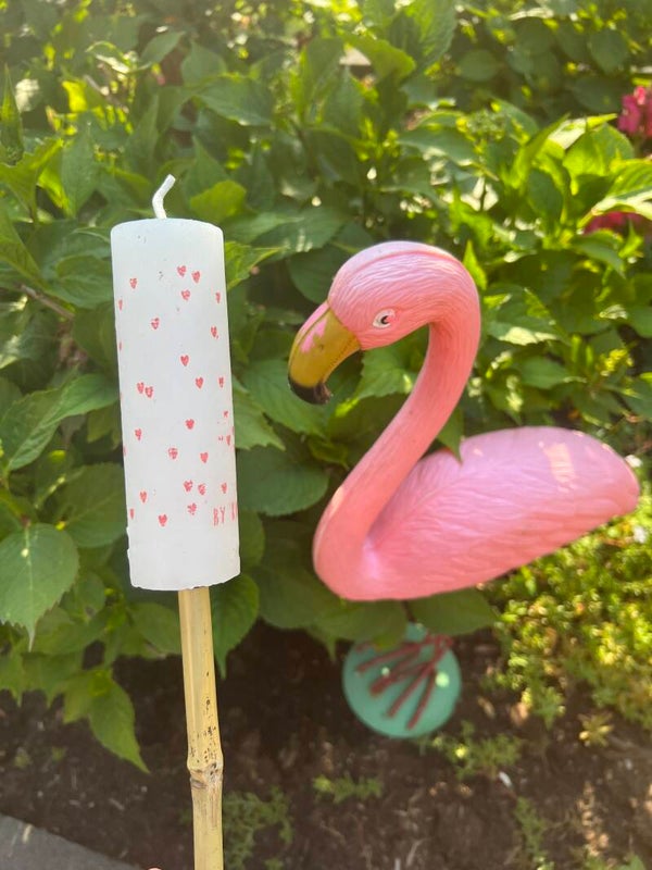 Tuinfakkel op bamboestok - Hartjes