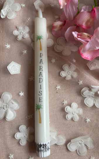 LED kaars Paradise met gekleurde palmbomen