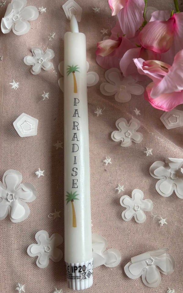 LED kaars Paradise met gekleurde palmbomen