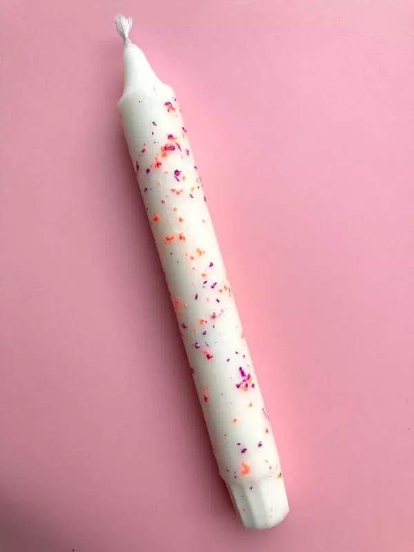 FLAM.Kaars - Wit spikkel - per stuk