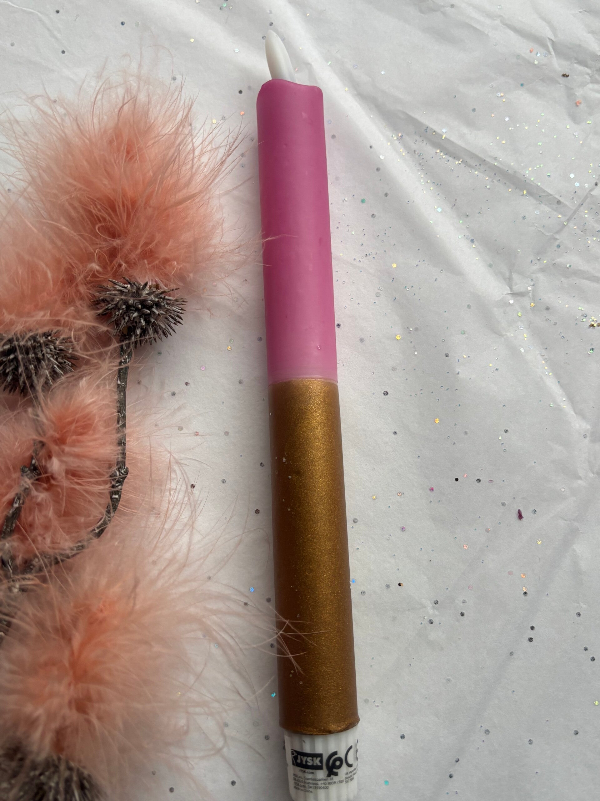 LED kaars (incl. batterijen) - Golden Pinky