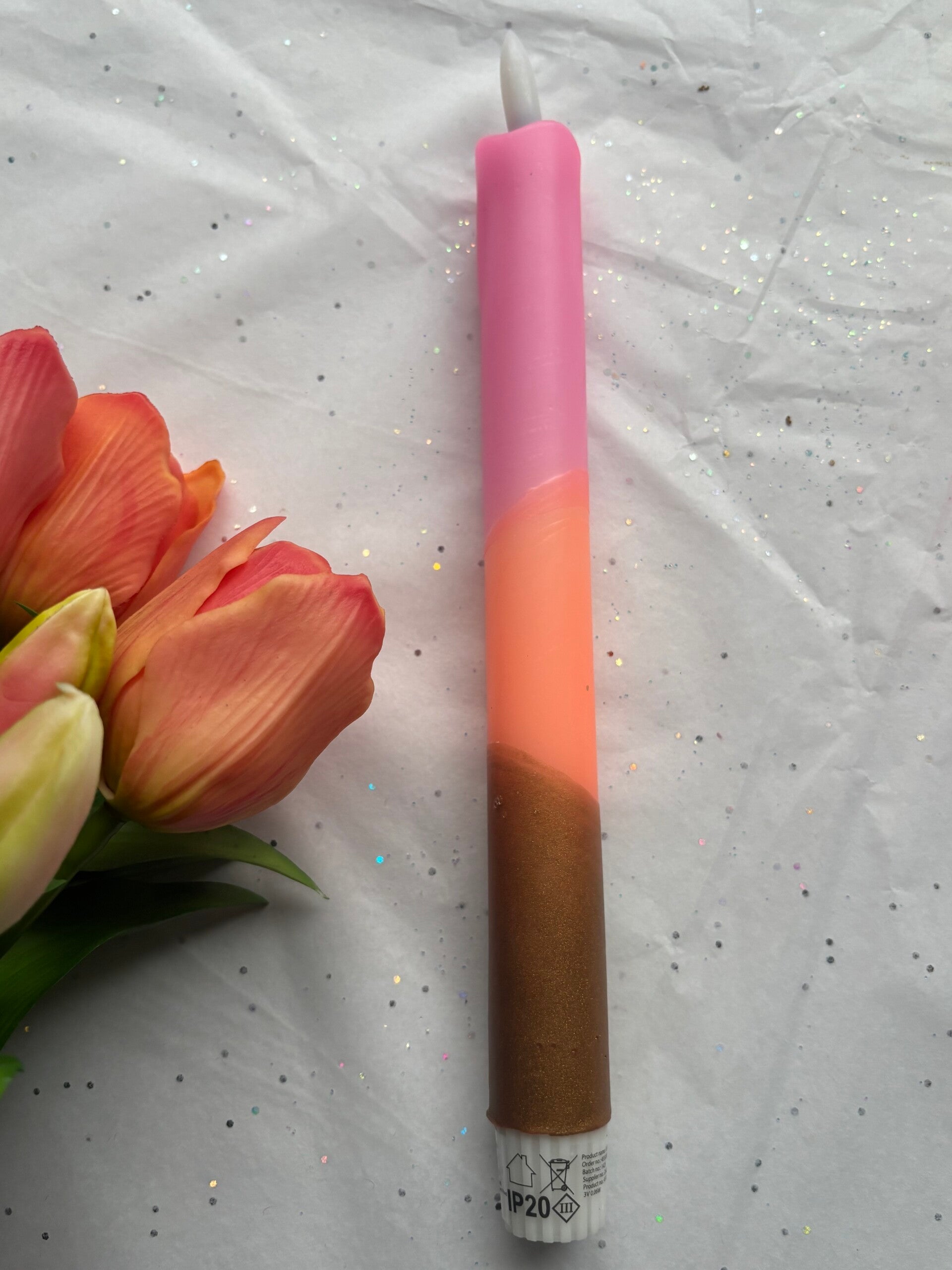 LED dinerkaars (incl. batterijen) - Golden Blossom