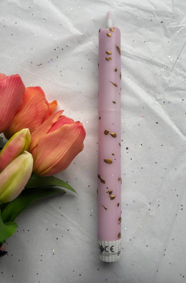 LED kaars (incl. batterijen) - Pink Delight Spetter