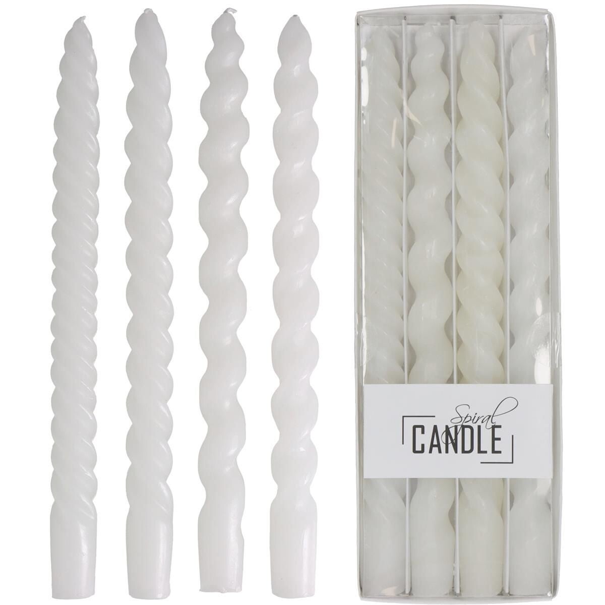 Set van 4 swirl & twist kaarsen - 7 kleuren