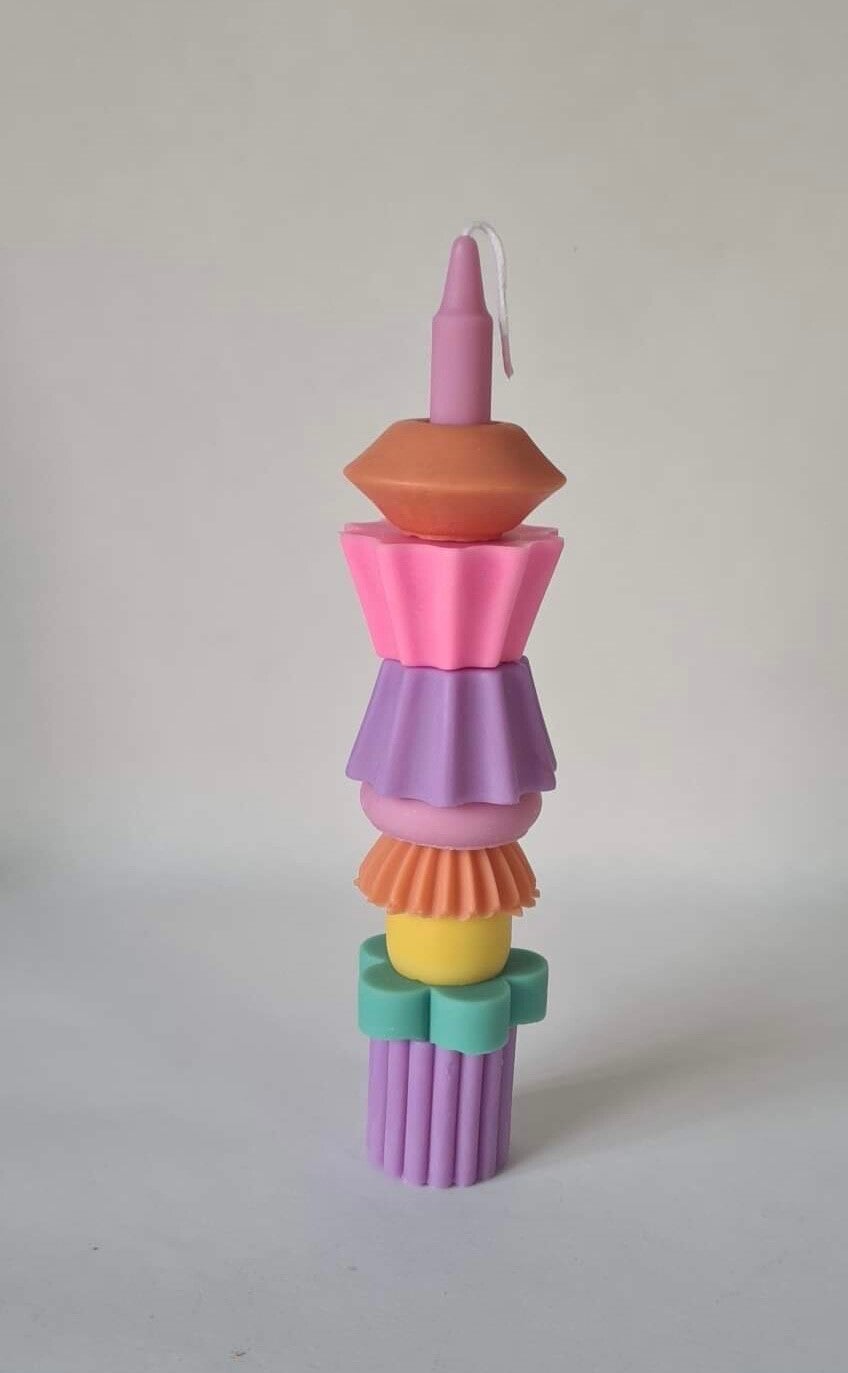 Stapelkaars compleet - Purple plum