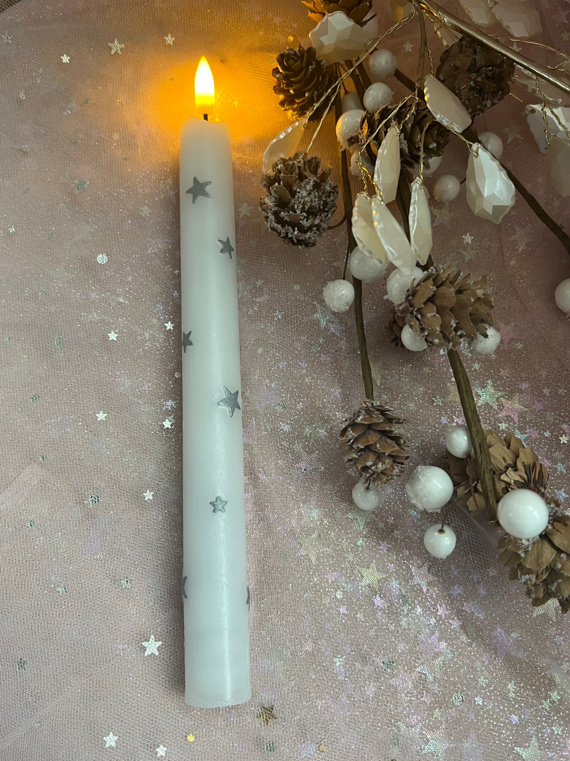 LED dinerkaars (incl. batterijen) - Sterretjes
