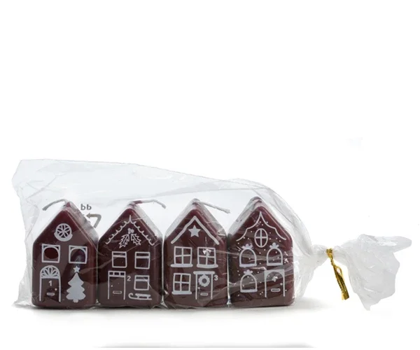 Huis Kerst - set van 4 - 3 kleuren