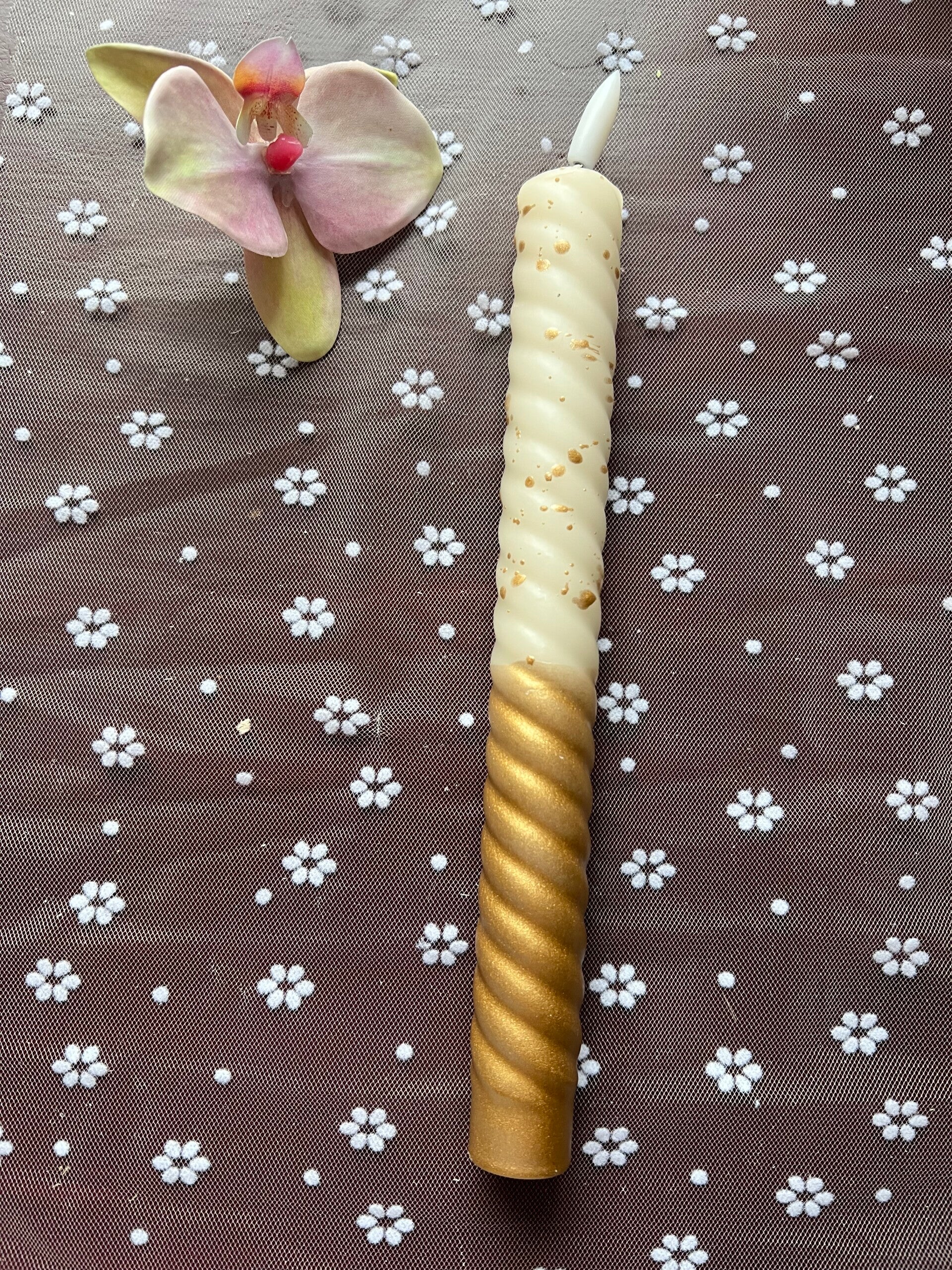 LED kaars (incl. batterijen) - Golden dip Spetter