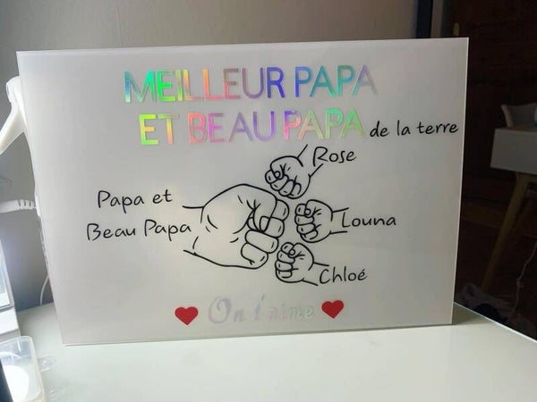 Plaque papa et beau papa