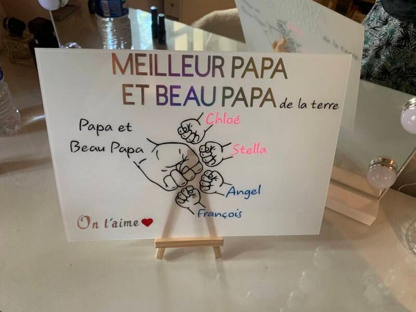 Plaque papa et beau papa