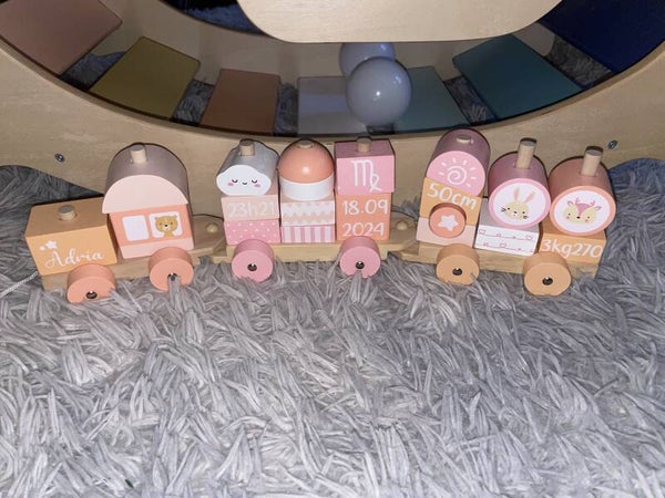Train en bois naissance