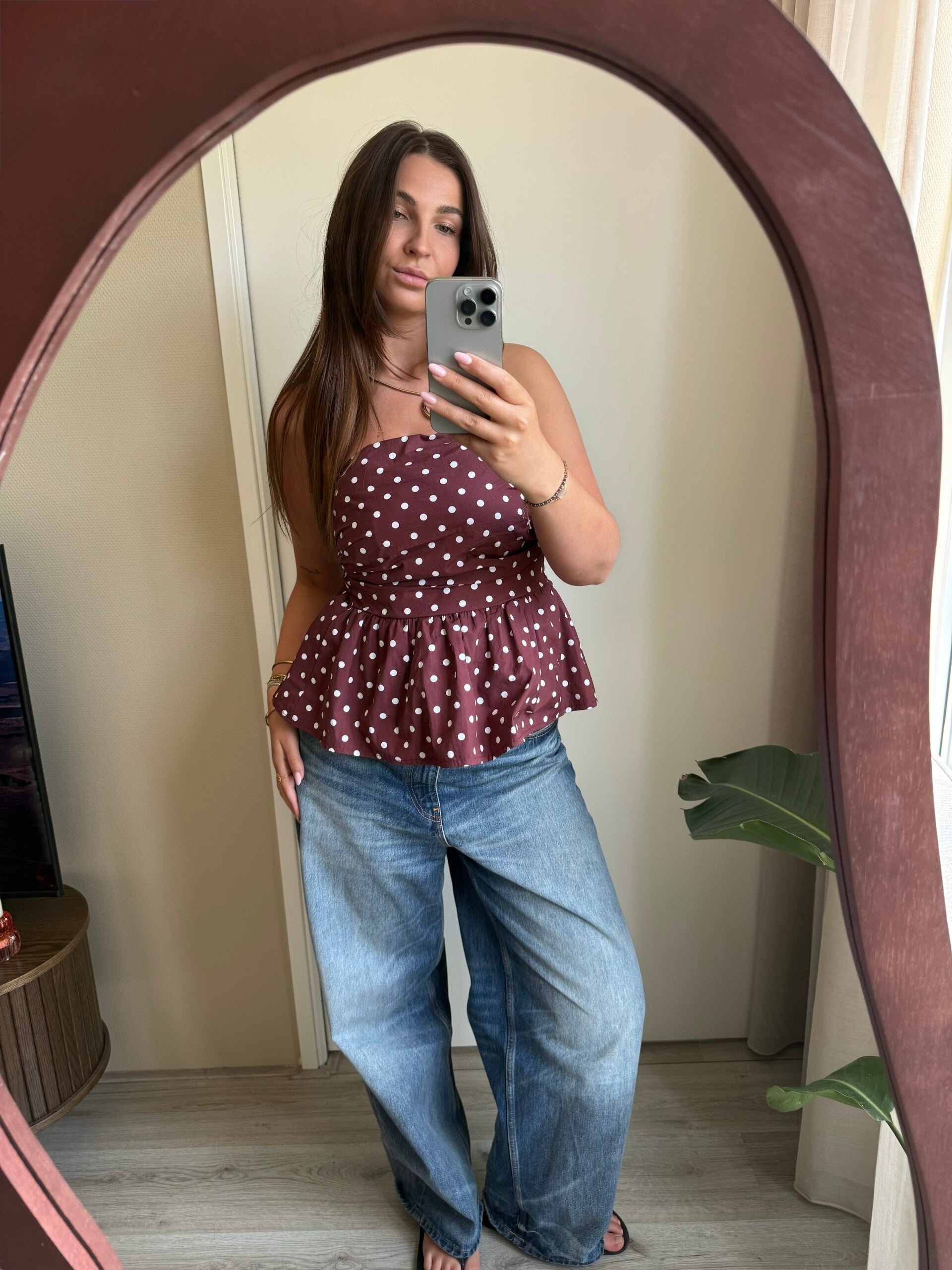 Bandeau Top Dots  - Bordeaux