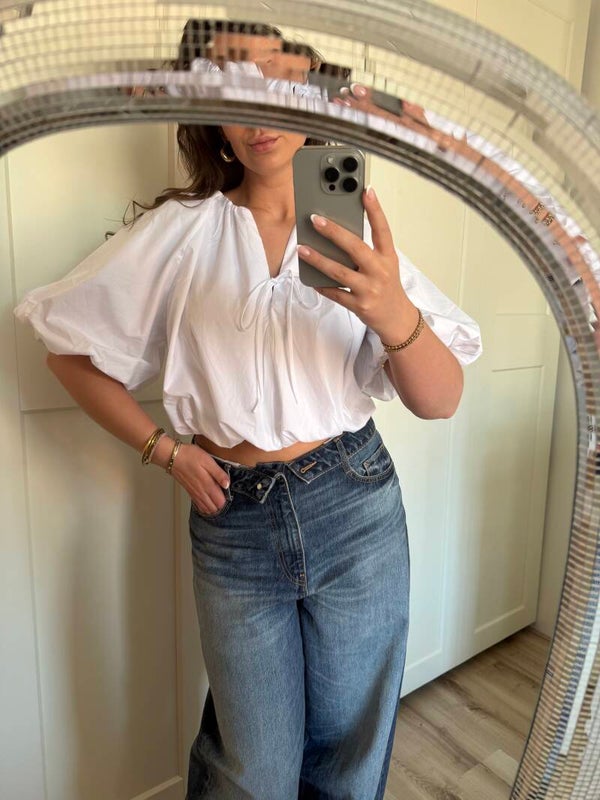 Top - Lilly Pofmouw Wit