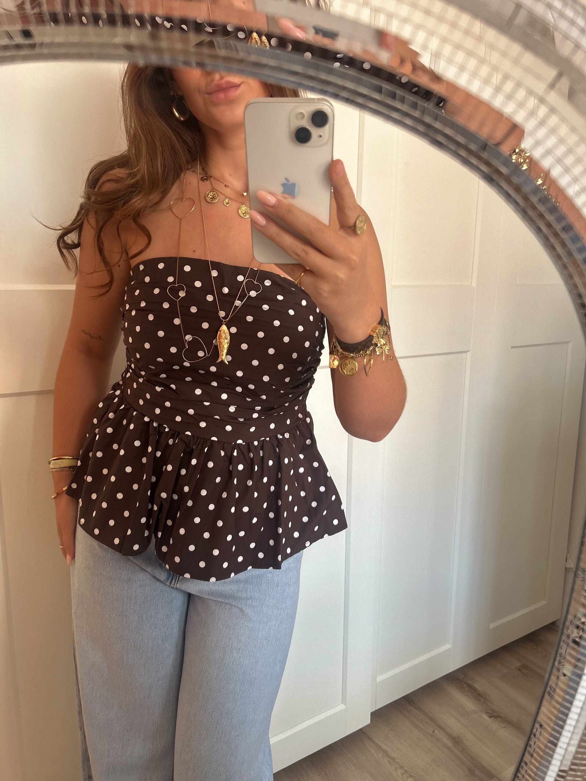 Bandeau Top Dots  - Brown