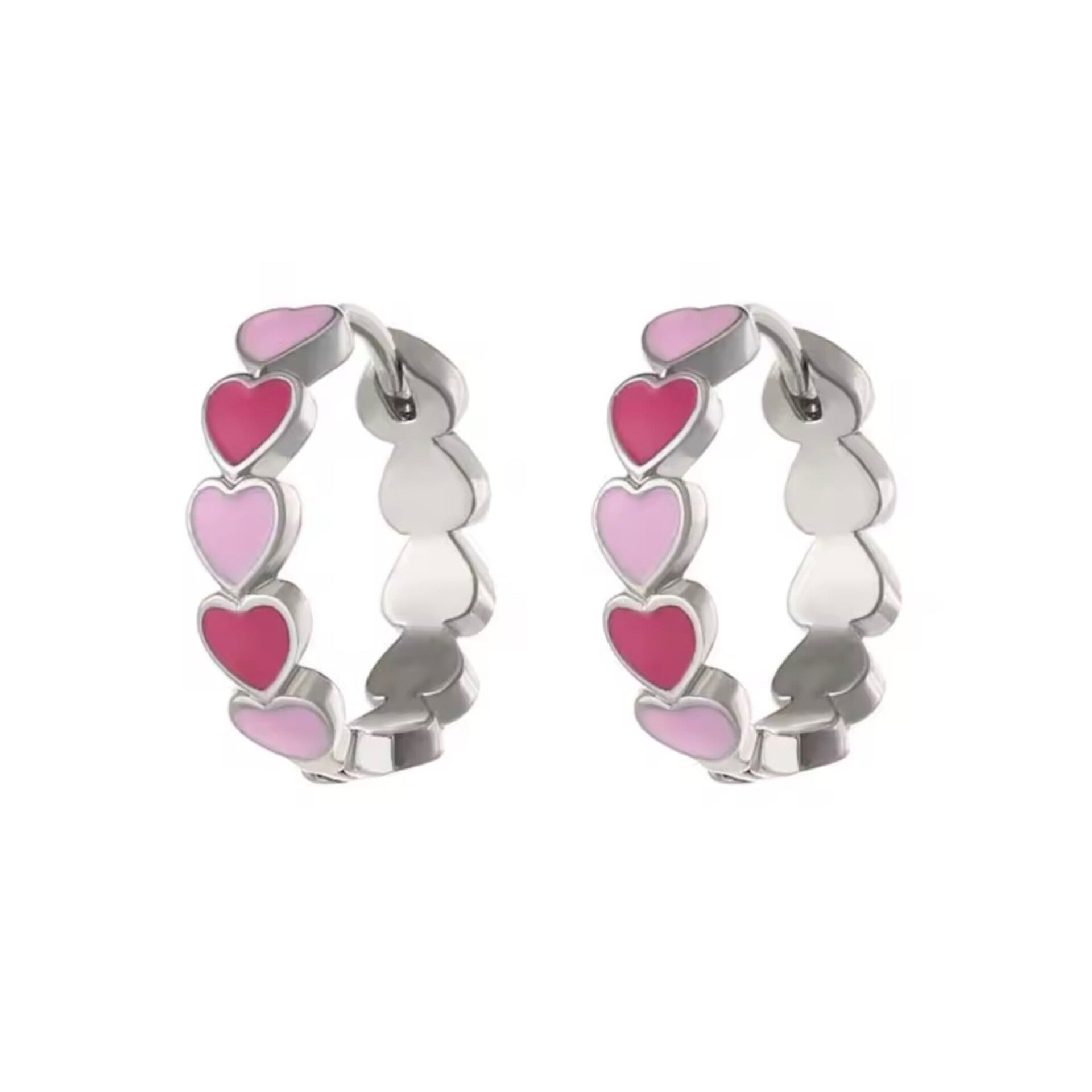 Oorbellen hartjes roze