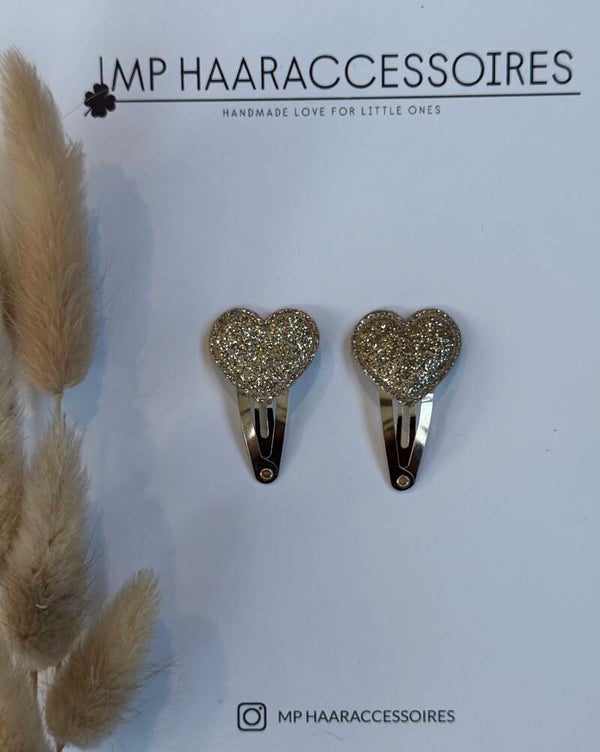 Klikklak glitter hart goud