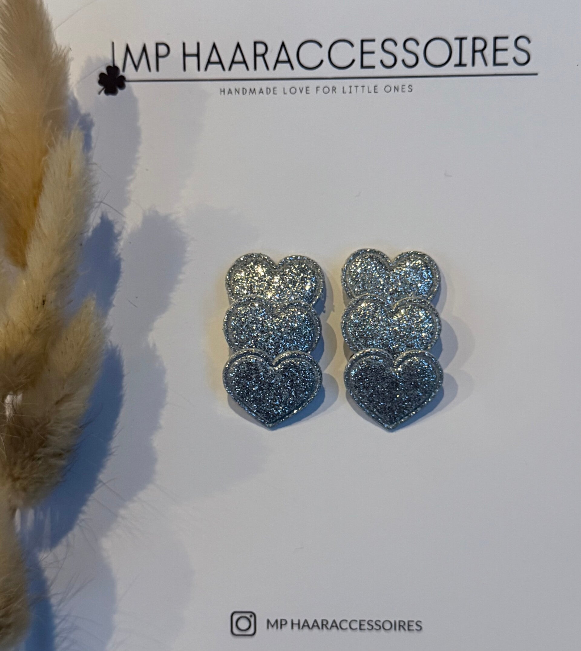 Haarspeldjes: hart glitter