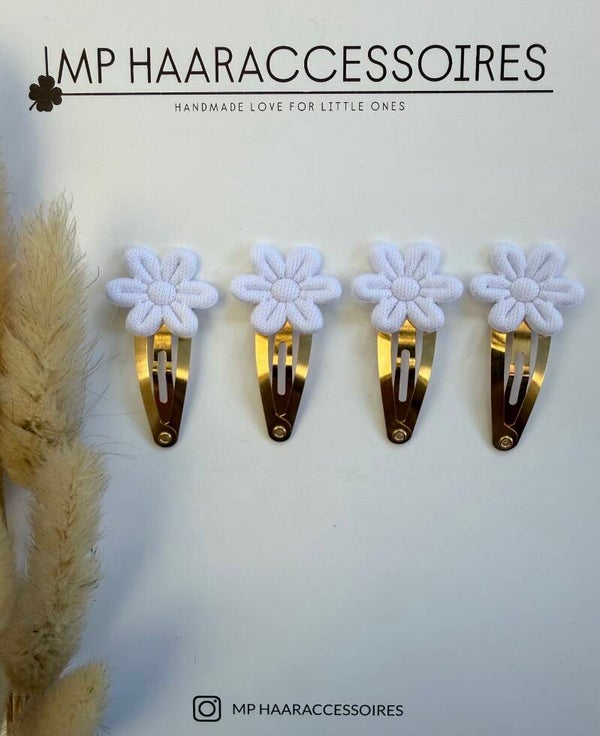 🤍 Klikklak witte bloemetjes