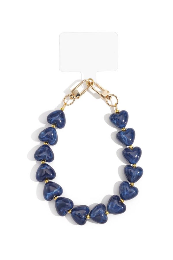 Telefoonkoord; Donkerblauw met marble look