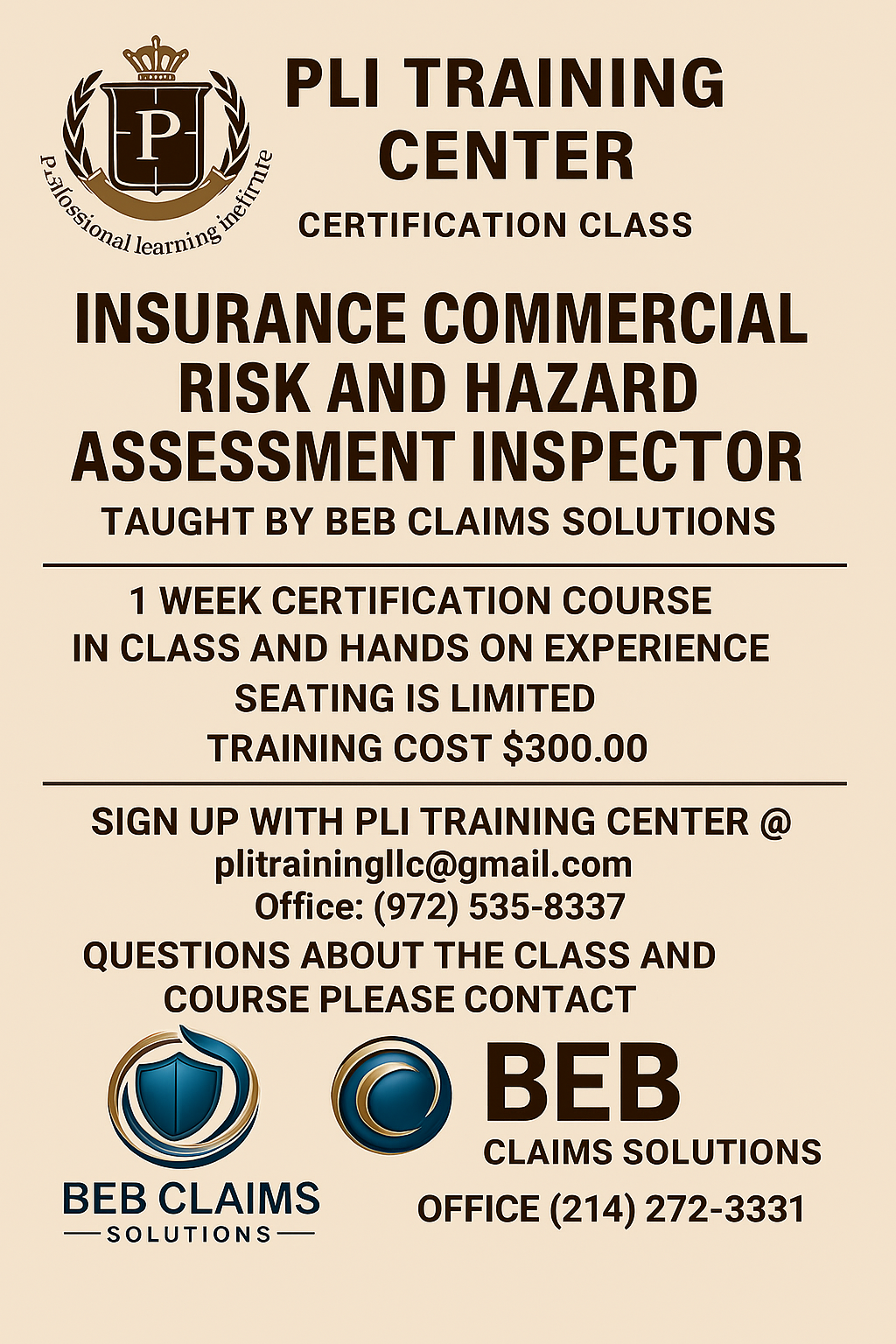 INSURANCE COMMERCIAL RISK AND HAZARD ASSESSMENT INSPECTOR