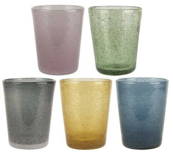 Drinking glass 5 asstd Colour Play handblown thickness of glass will vary 0199-99