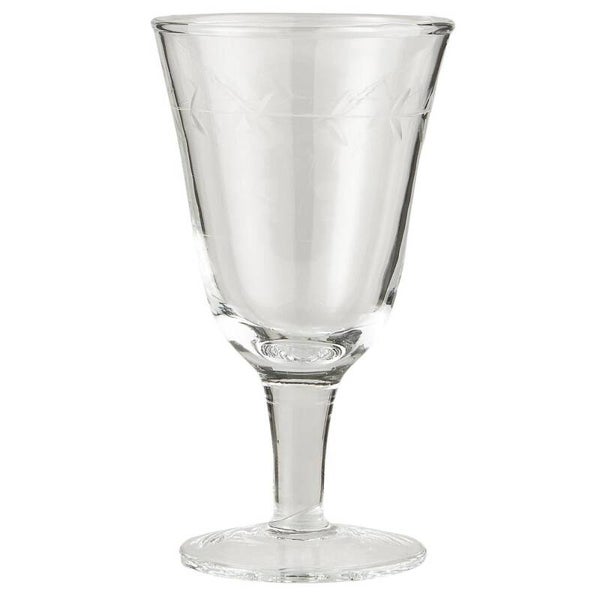 Ib-Laursen  White wine glass w/leaf edge cutting handblown  0212-00