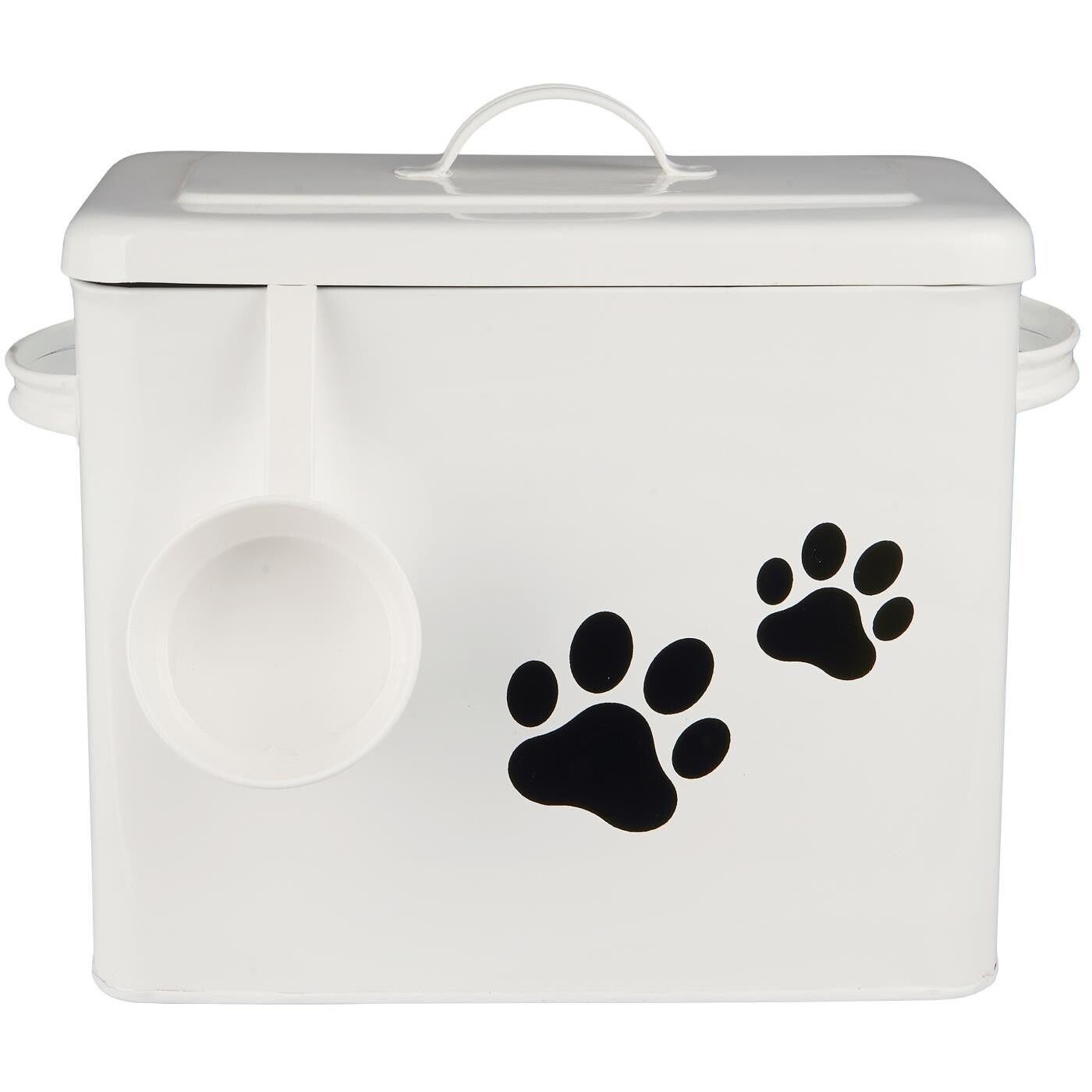 Ib-Laursen Box w/lid f/dog food w/paw motif and 1 measuring cup  04895-11