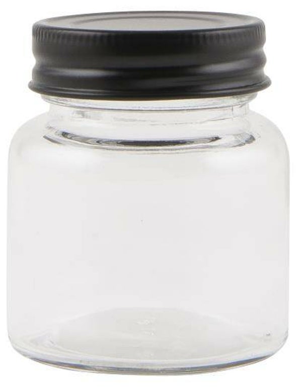Ib-laursen Glass jar mini Sevilla w/black lid, 80 ml  0685-24