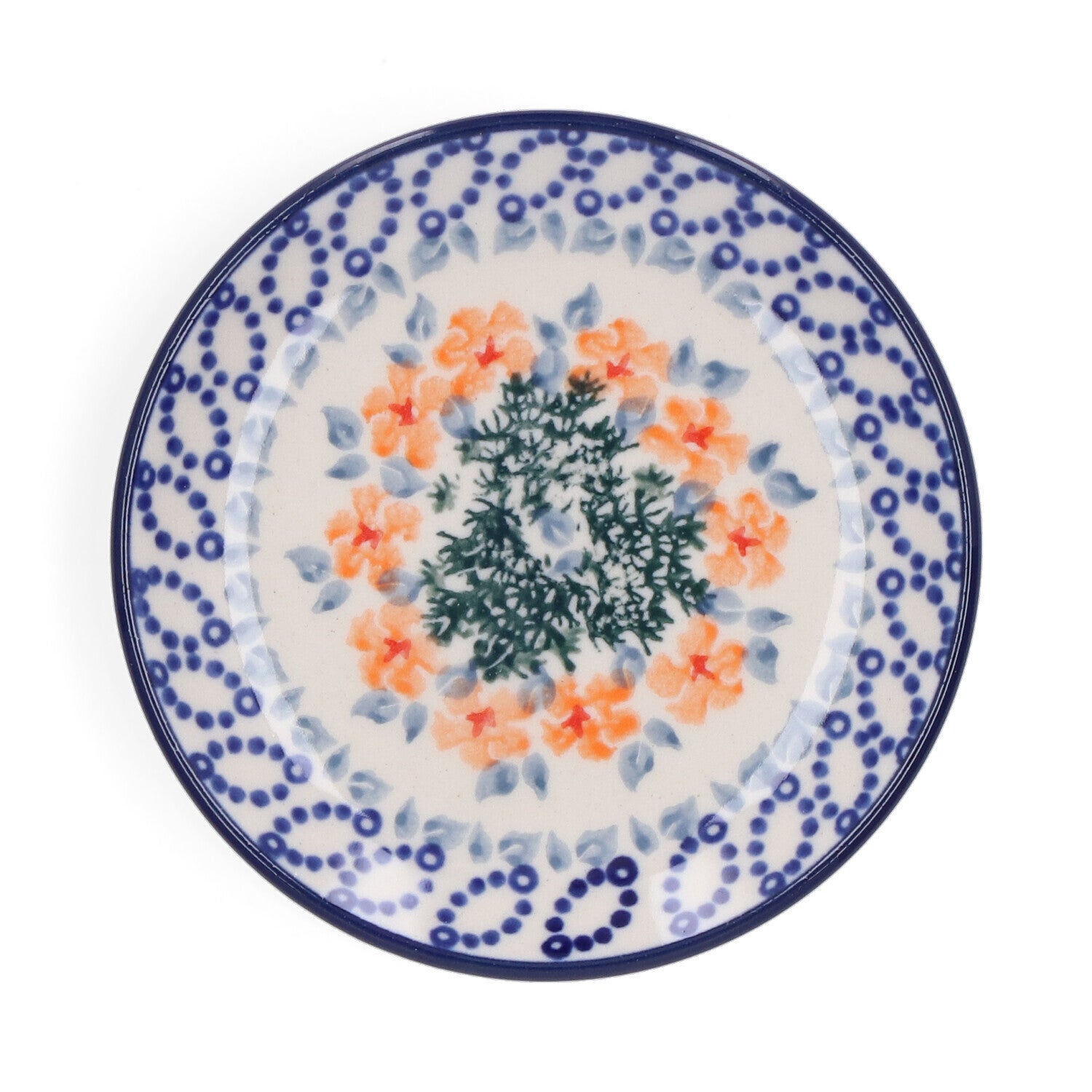 Bunzlau Castle Teabag Dish Round - Orange Blossom  1262-3368