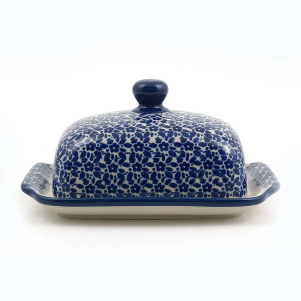 Bunzlau Castle Butter Dish with Plate - Indigo  1295-2396
