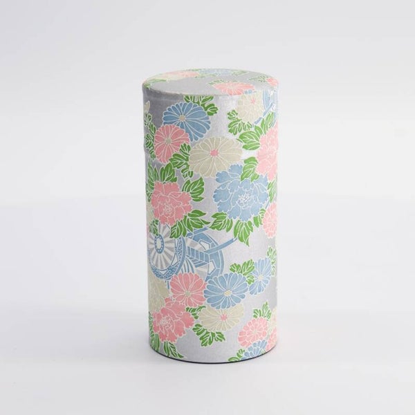 Tea Container S.S. 7.4x15.5cm 200gr Flower Silver 17315