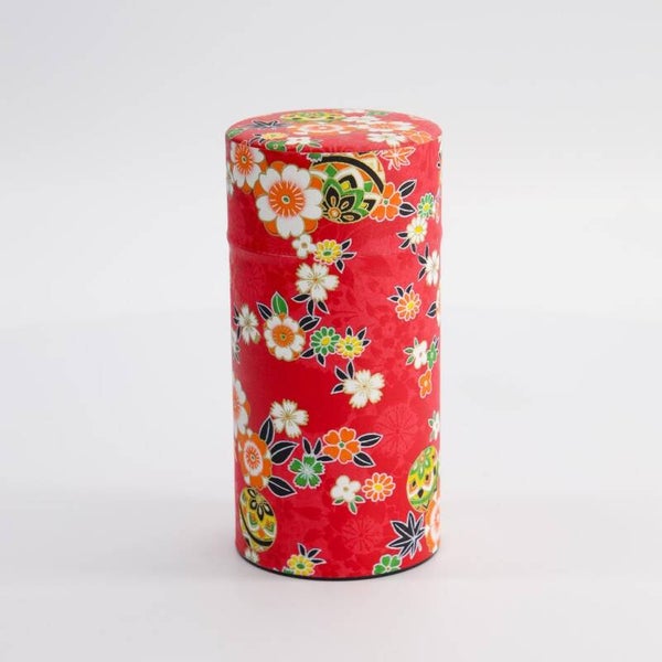 Tea Container S.S. 7.4x15.5cm 200gr Red Flower 17321