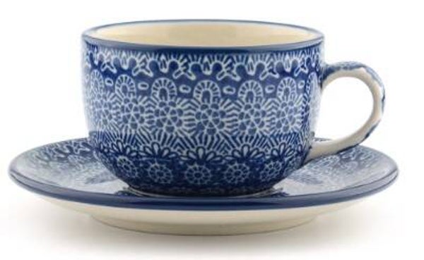 Bunzlau Castle Cup and Saucer 230 ml - Lace   1768-0884