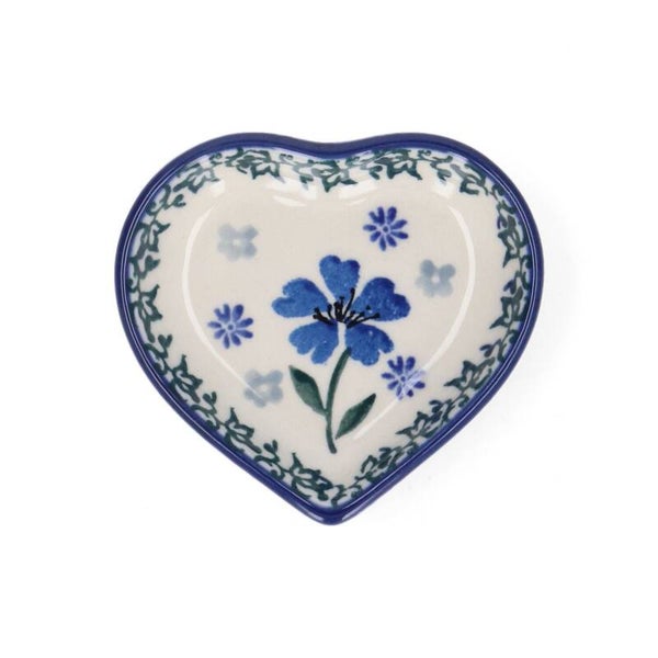 Bunzlau Castle  Teabag Dish Heart - Blossom Blue  2164-3507