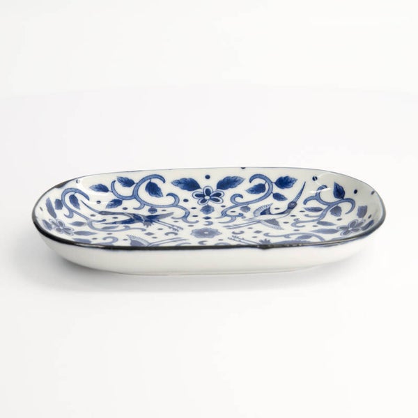 Tokyo Blue Maizuru Oblong Plate 18.7x13cm  22622