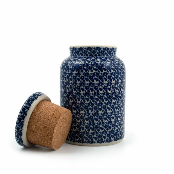 Bunzlau Castle  Storage Jar with Cork Lid Indigo   2430-2396