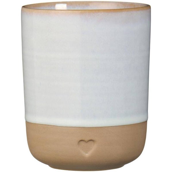 Ib-Laursen  Mug w/o handle Heart matt brown clay w/white edge 190 ml  2467-11