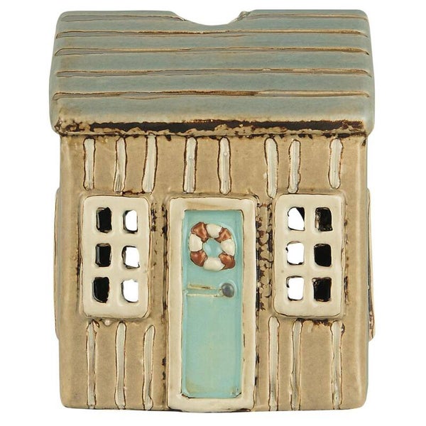 Ib-Laursen House f/tealight Løkken beige w/turquoise door  27619-35