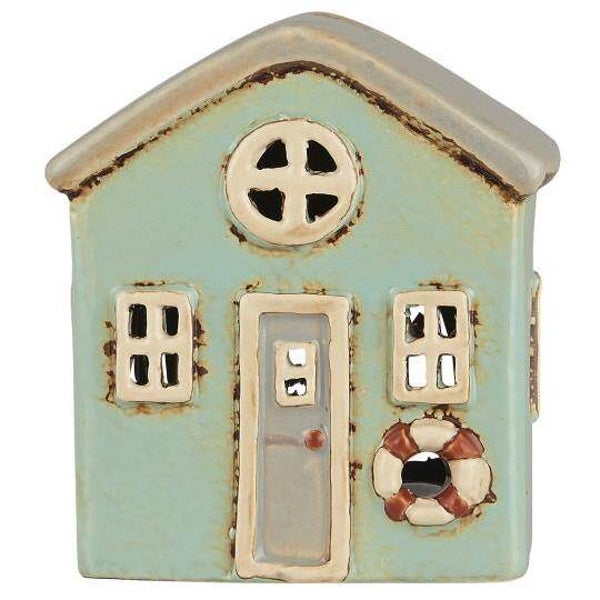 Ib-Laursen  House f/tealight Løkken mint green w/grey roof.  27622-72