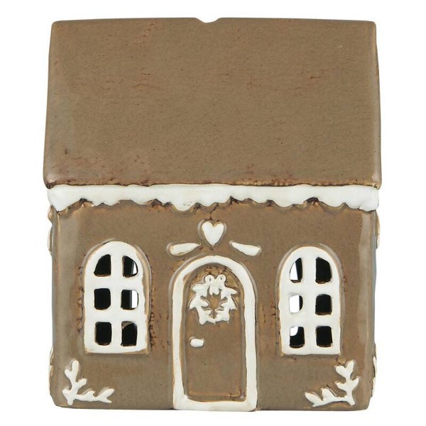 Ib-Laursen  House f/tealight Stillenat Gingerbread door wreath   27630-14