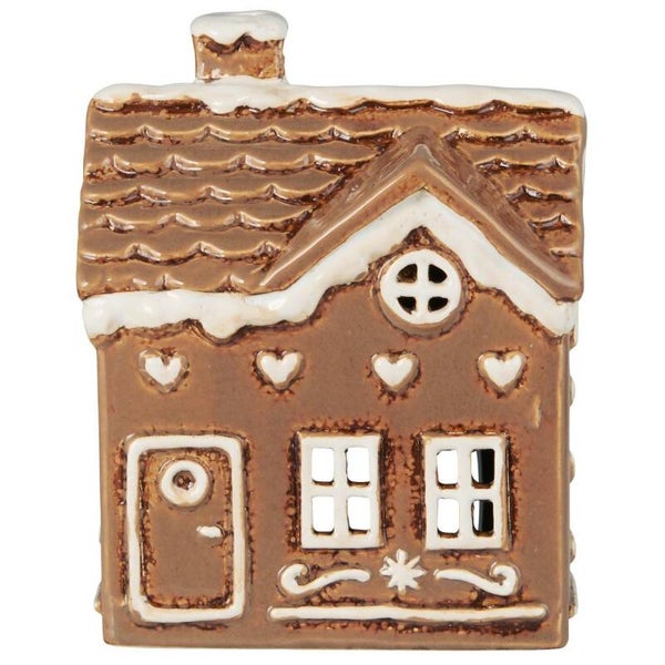 Ib-Laursen  House f/tealight Stillenat Gingerbread square door  27649-14