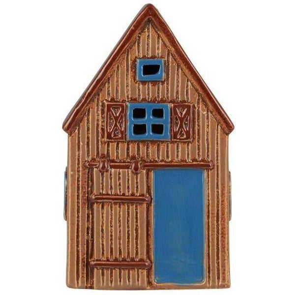 Ib-Laursen Barn f/tealight Visby blue barn door  27661-14